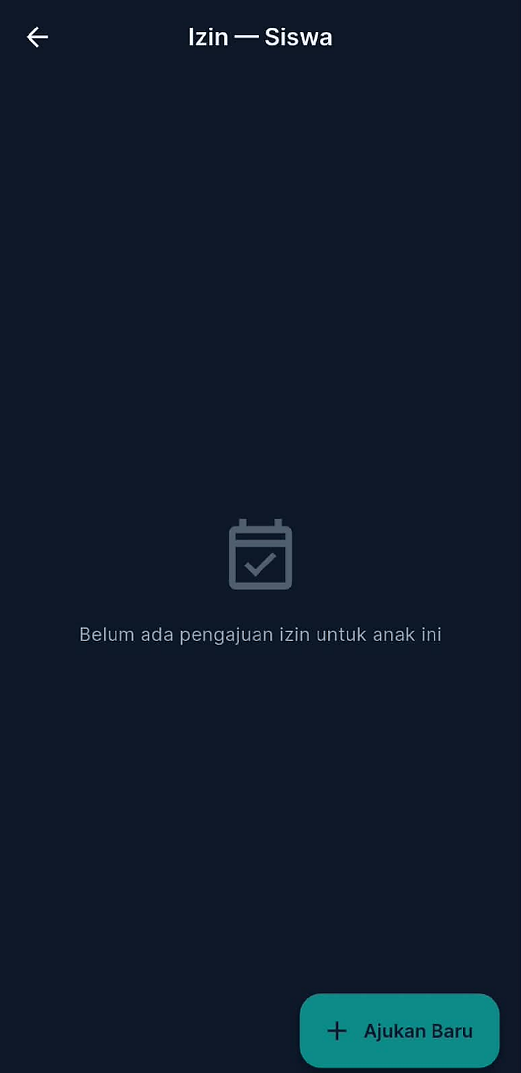 Menu Pengajuan Izin