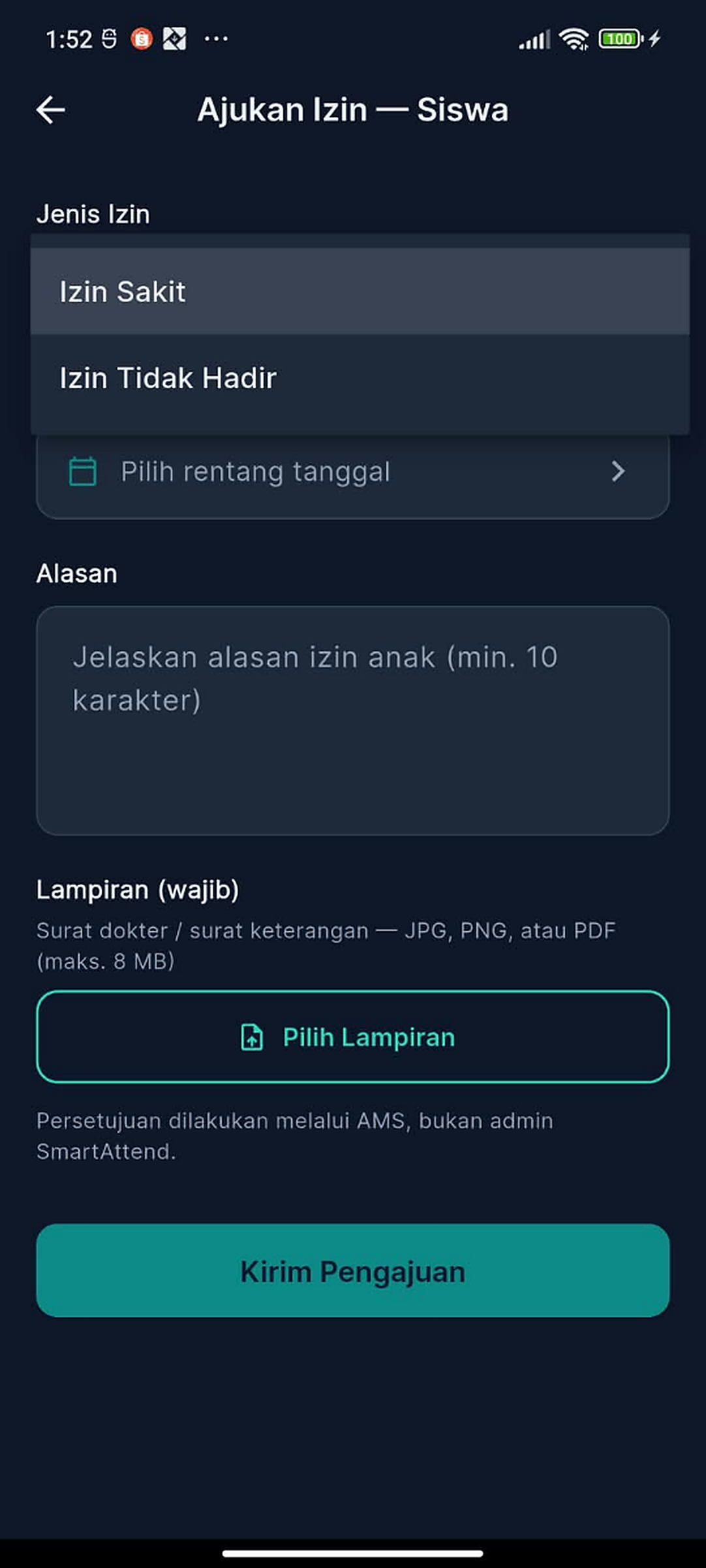 Pilihan Jenis Izin