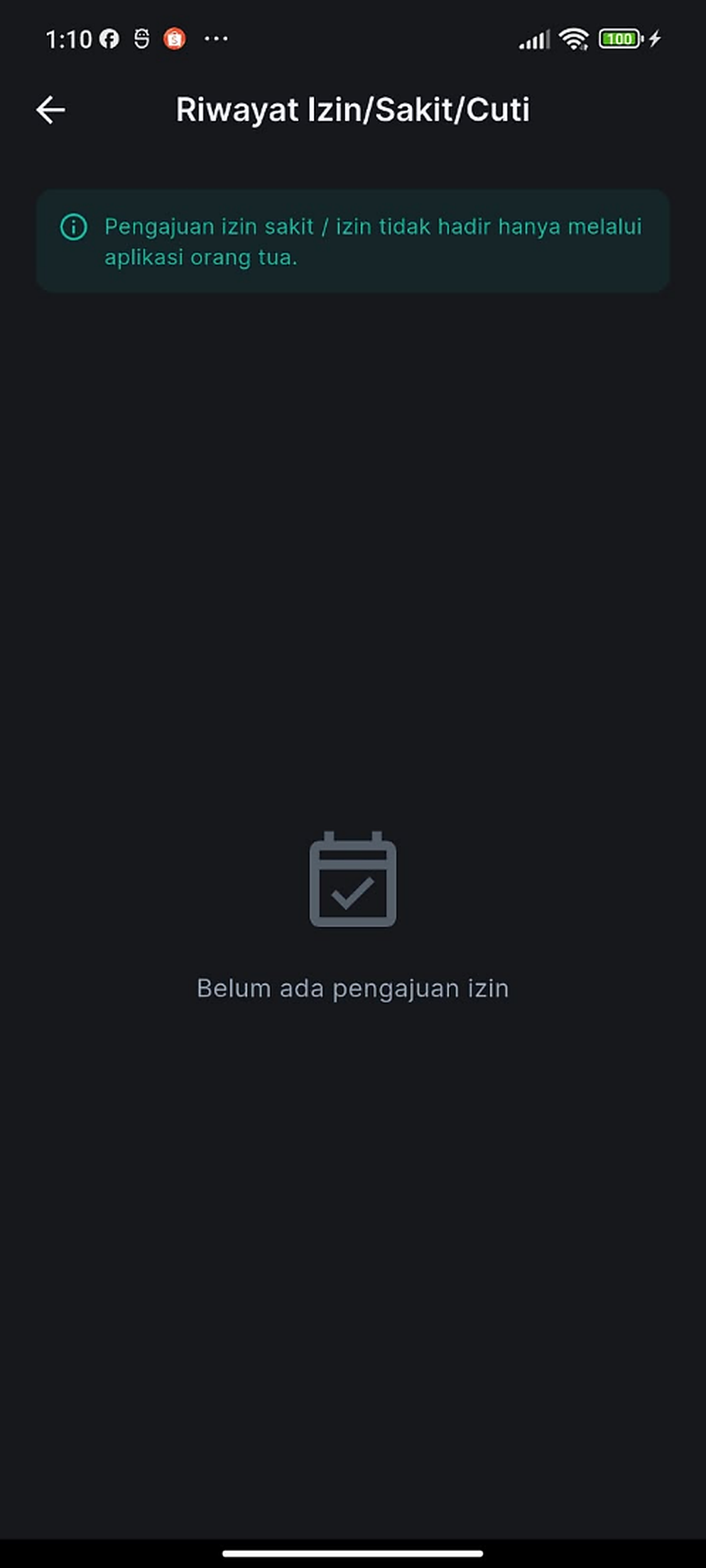 Riwayat Izin/Sakit