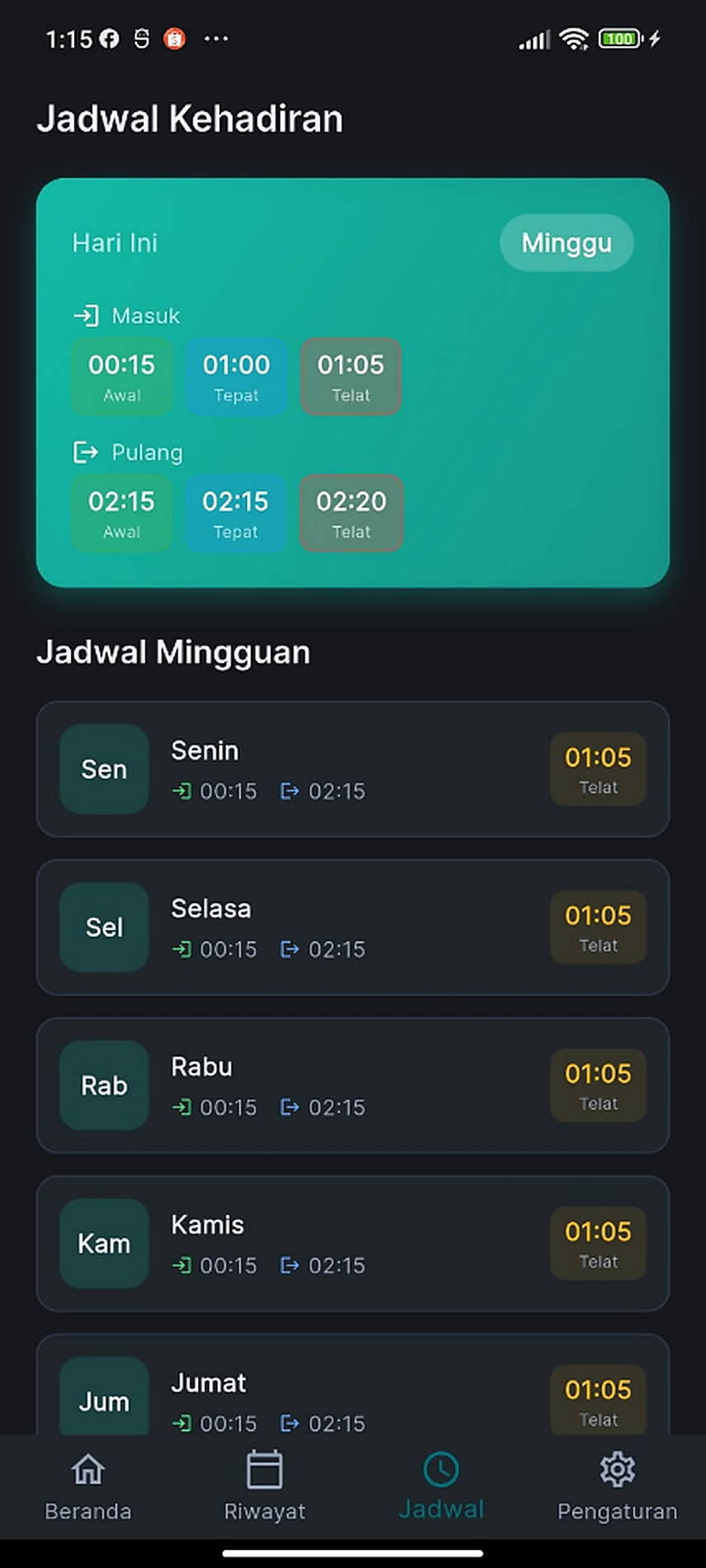 Jadwal Hari Ini
