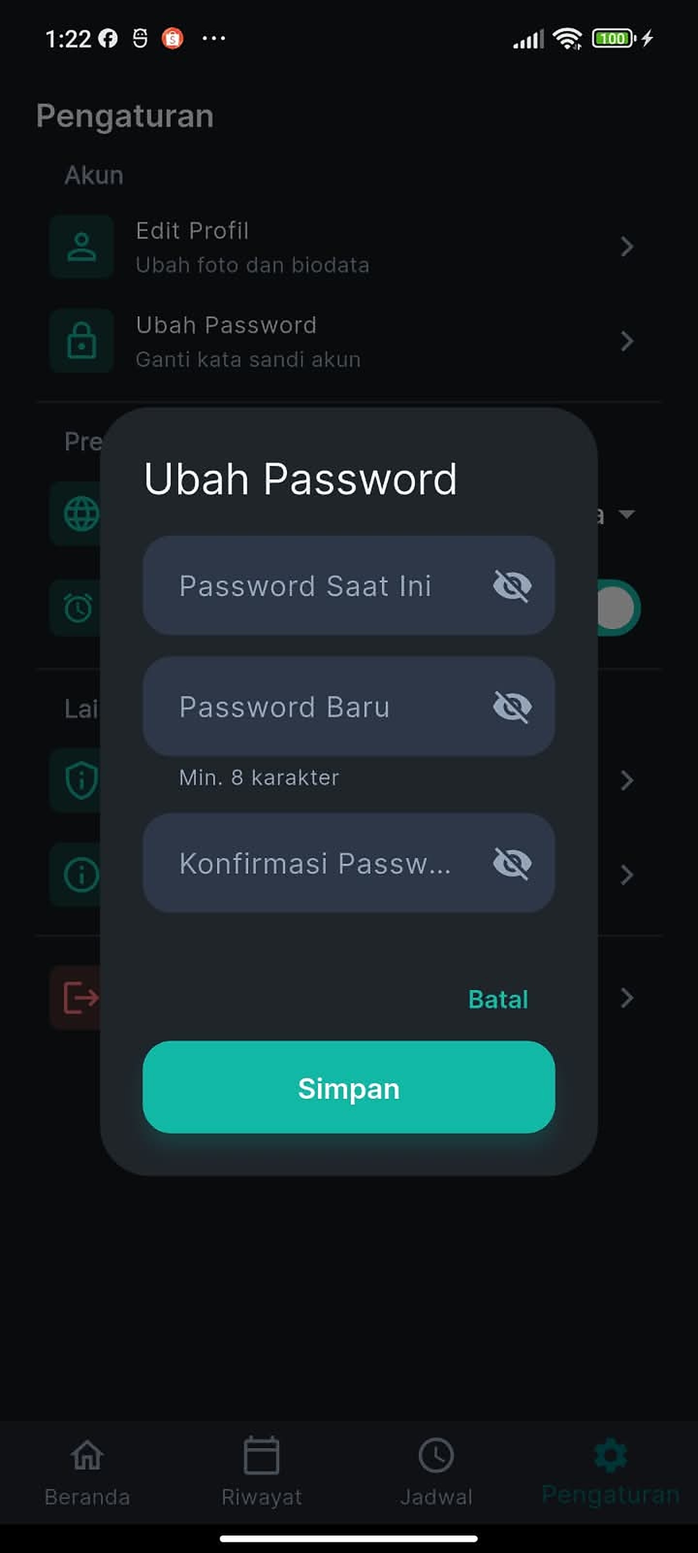 Halaman Ubah Password